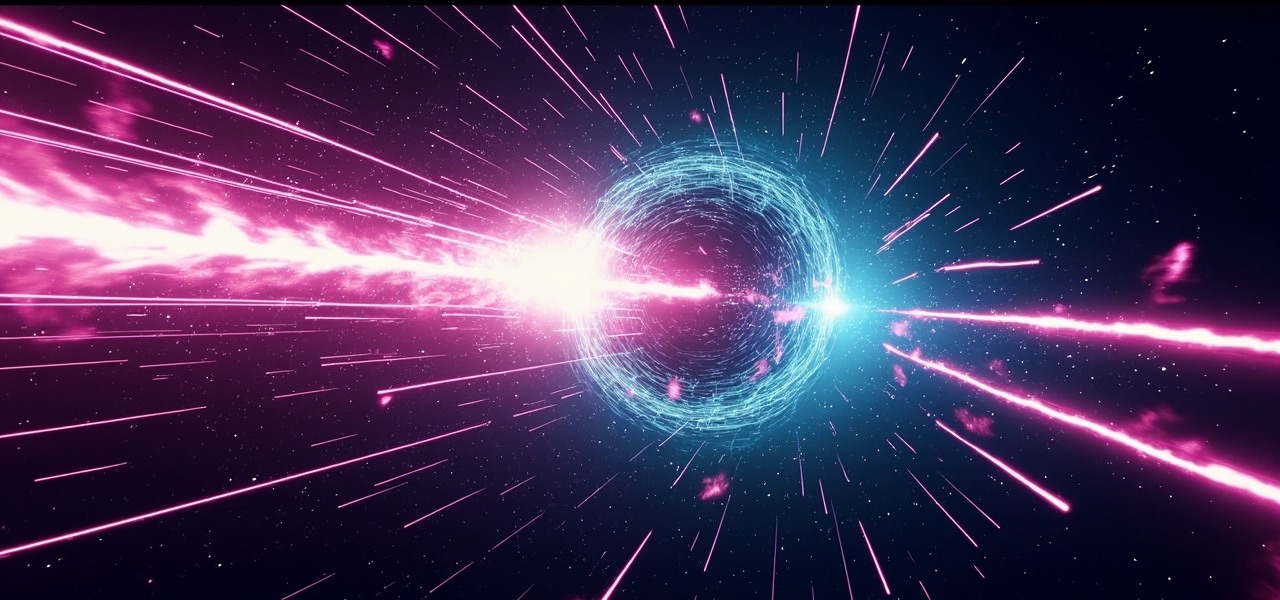 Conceptual visualization of magnetar magnetic field lines twisting and snapping during a gamma-ray burst flare
